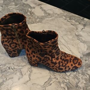 Sugar Brown Leopard Ankle Booties